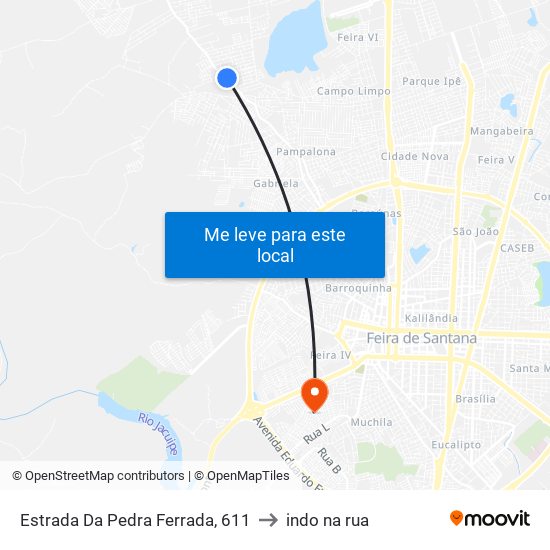 Estrada Da Pedra Ferrada, 611 to indo na rua map