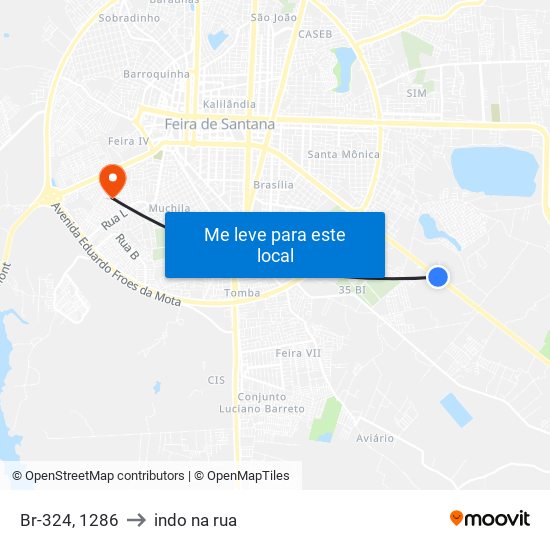 Br-324, 1286 to indo na rua map