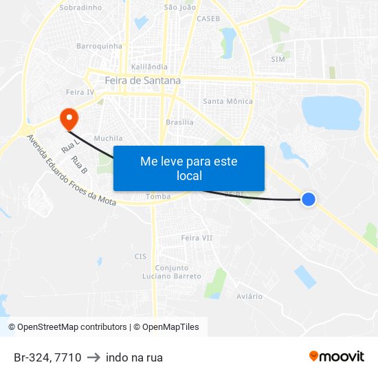 Br-324, 7710 to indo na rua map