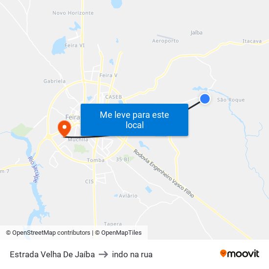 Estrada Velha De Jaíba to indo na rua map