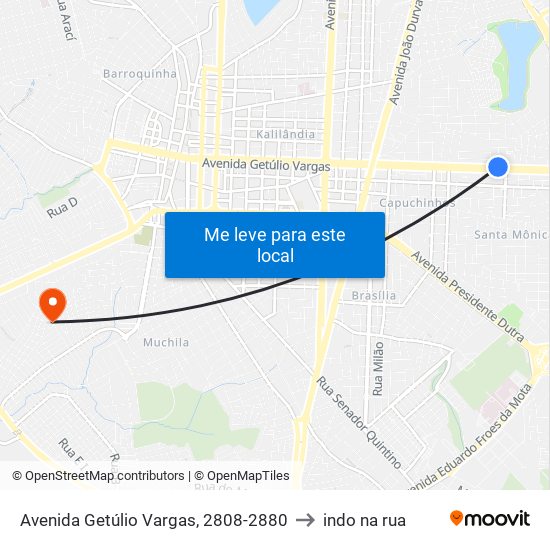 Avenida Getúlio Vargas, 2808-2880 to indo na rua map