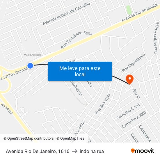 Avenida Rio De Janeiro, 1616 to indo na rua map