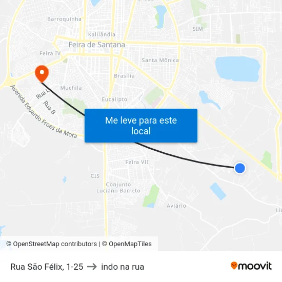 Rua São Félix, 1-25 to indo na rua map