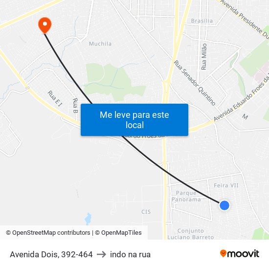Avenida Dois, 392-464 to indo na rua map
