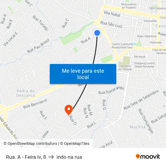 Rua. A - Feira Iv, 8 to indo na rua map