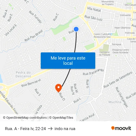Rua. A - Feira Iv, 22-24 to indo na rua map