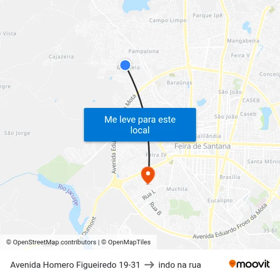 Avenida Homero Figueiredo 19-31 to indo na rua map