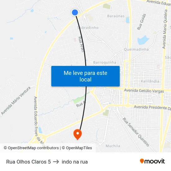 Rua Olhos Claros 5 to indo na rua map