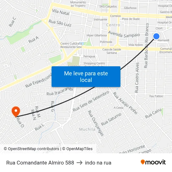 Rua Comandante Almiro 588 to indo na rua map