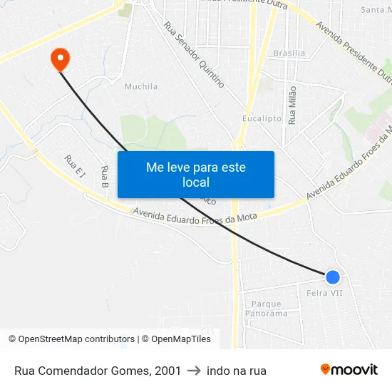 Rua Comendador Gomes, 2001 to indo na rua map