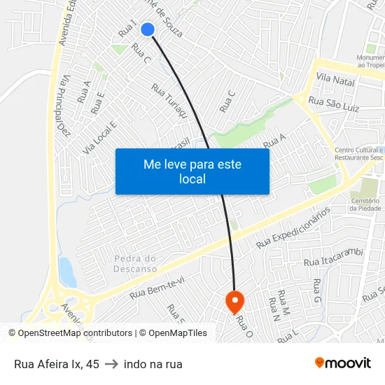 Rua Afeira Ix, 45 to indo na rua map