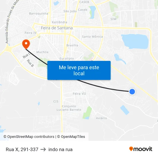 Rua X, 291-337 to indo na rua map