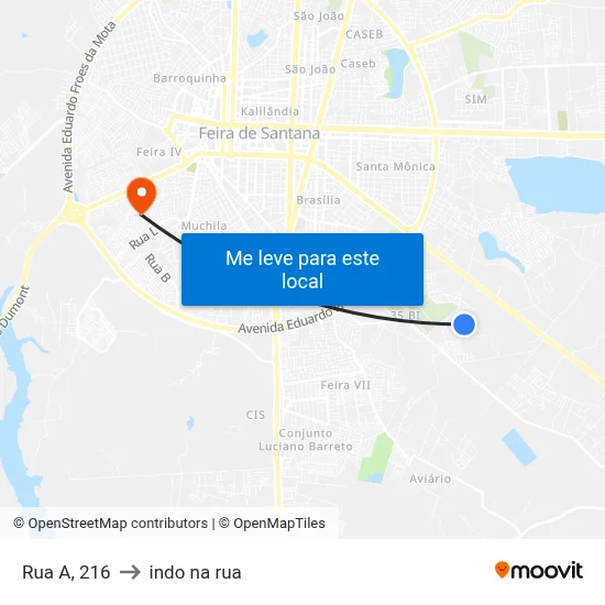 Rua A, 216 to indo na rua map