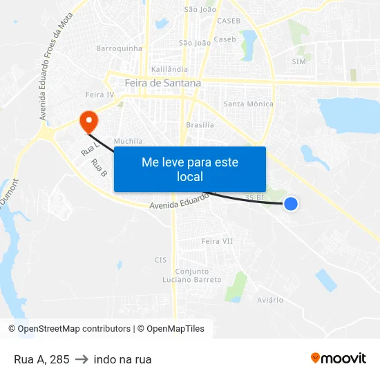 Rua A, 285 to indo na rua map