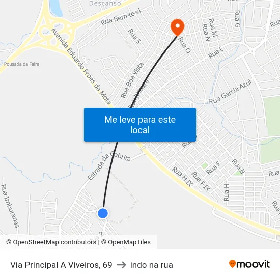 Via Principal A Viveiros, 69 to indo na rua map