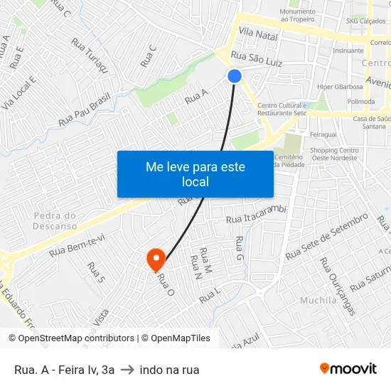 Rua. A - Feira Iv, 3a to indo na rua map