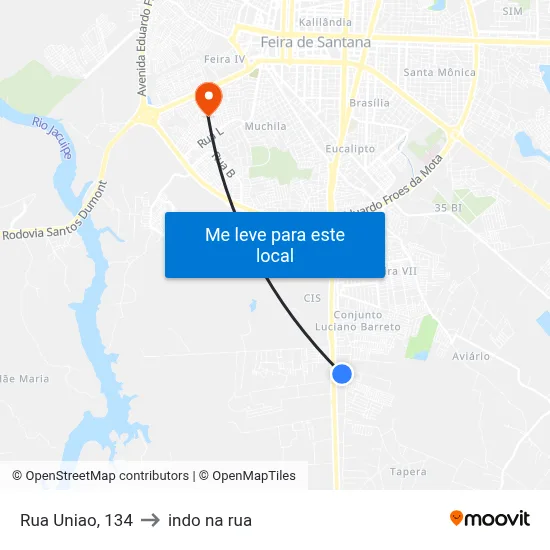 Rua Uniao, 134 to indo na rua map