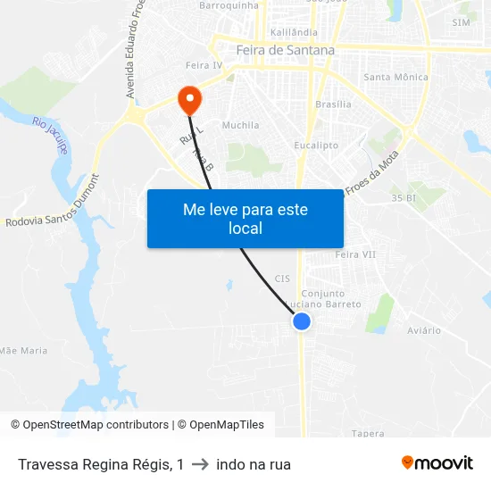 Travessa Regina Régis, 1 to indo na rua map