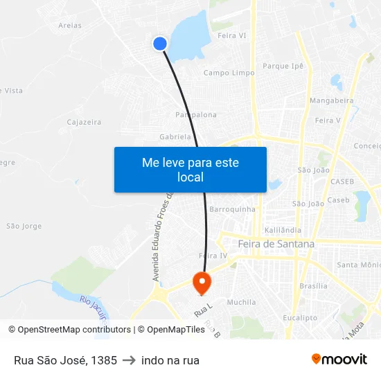 Rua São José, 1385 to indo na rua map