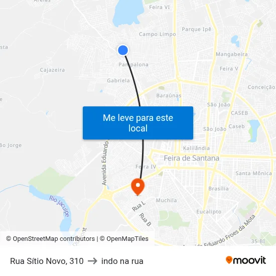Rua Sítio Novo, 310 to indo na rua map