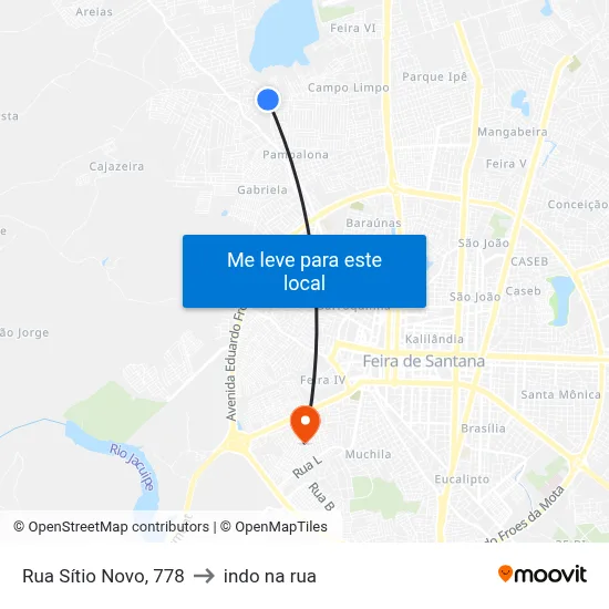 Rua Sítio Novo, 778 to indo na rua map