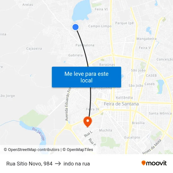 Rua Sítio Novo, 984 to indo na rua map