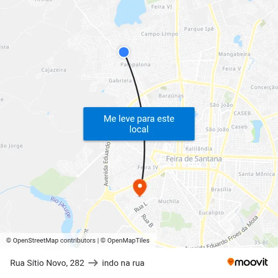 Rua Sítio Novo, 282 to indo na rua map