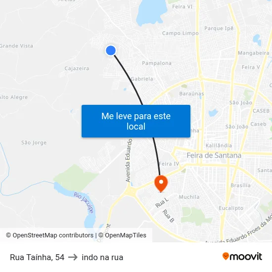 Rua Taínha, 54 to indo na rua map