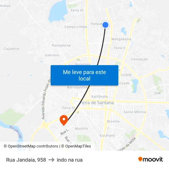 Rua Jandaia, 958 to indo na rua map