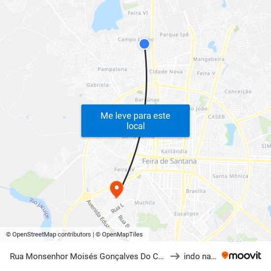 Rua Monsenhor Moisés Gonçalves Do Couto, 2511 to indo na rua map