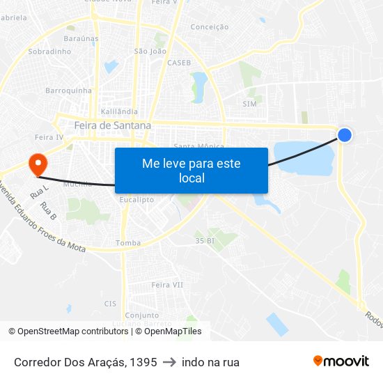 Corredor Dos Araçás, 1395 to indo na rua map