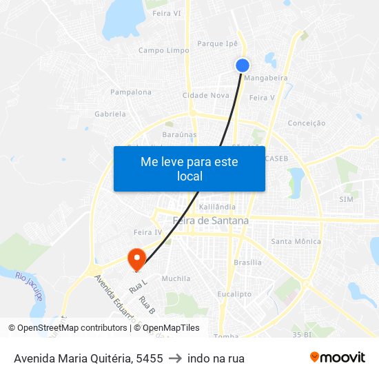 Avenida Maria Quitéria, 5455 to indo na rua map