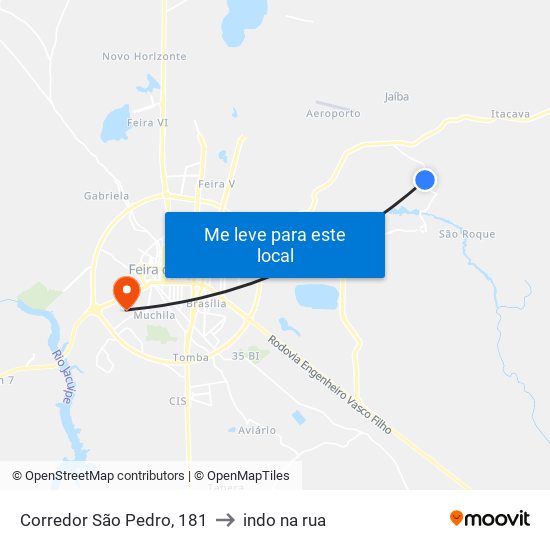Corredor São Pedro, 181 to indo na rua map