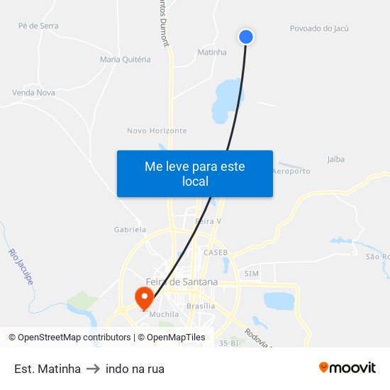 Est. Matinha to indo na rua map