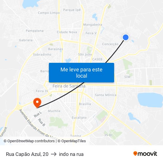 Rua Capão Azul, 20 to indo na rua map