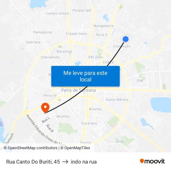 Rua Canto Do Buriti, 45 to indo na rua map