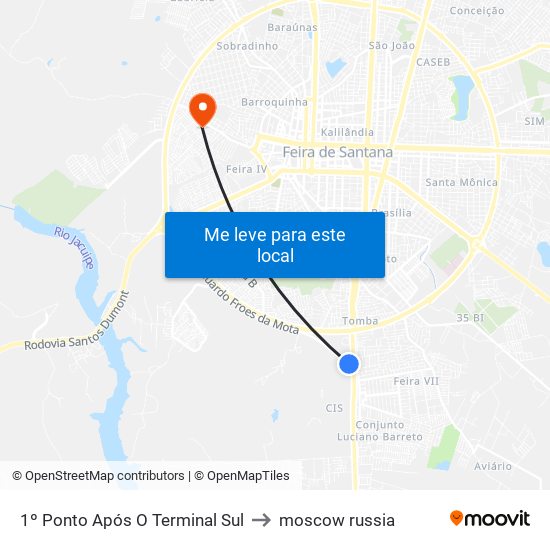 1º Ponto Após O Terminal Sul to moscow russia map