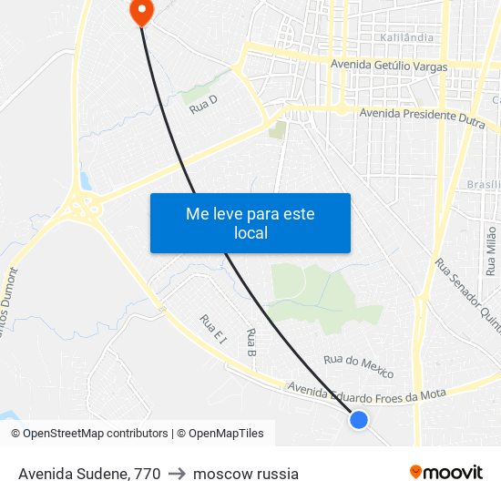 Avenida Sudene, 770 to moscow russia map