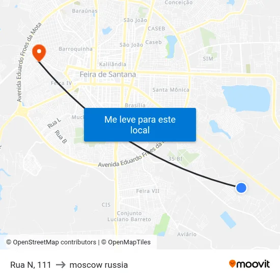 Rua N, 111 to moscow russia map
