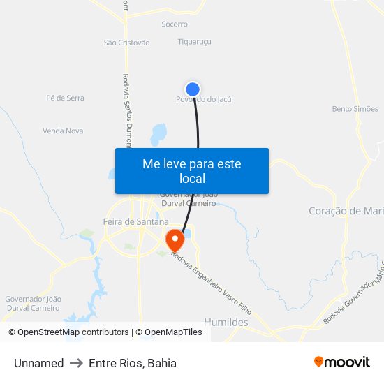 Unnamed to Entre Rios, Bahia map