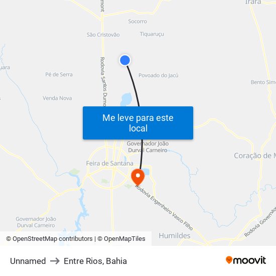 Unnamed to Entre Rios, Bahia map