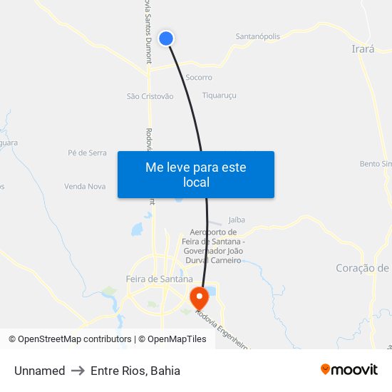 Unnamed to Entre Rios, Bahia map