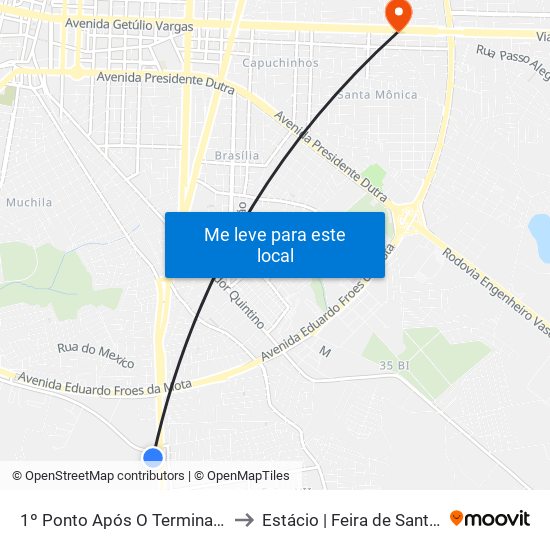 1º Ponto Após O Terminal Sul to Estácio | Feira de Santana map