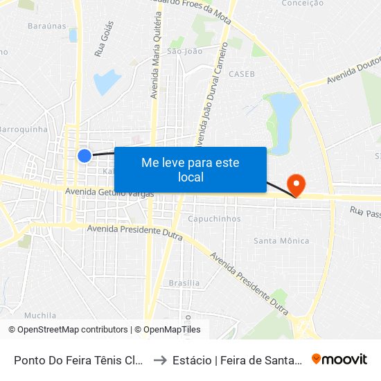 Ponto Do Feira Tênis Club to Estácio | Feira de Santana map