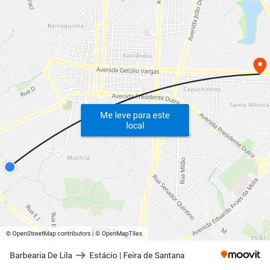 Barbearia De Lila to Estácio | Feira de Santana map