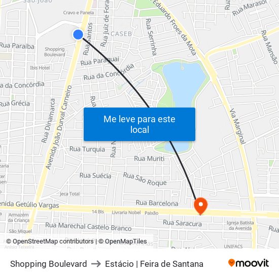 Shopping Boulevard to Estácio | Feira de Santana map
