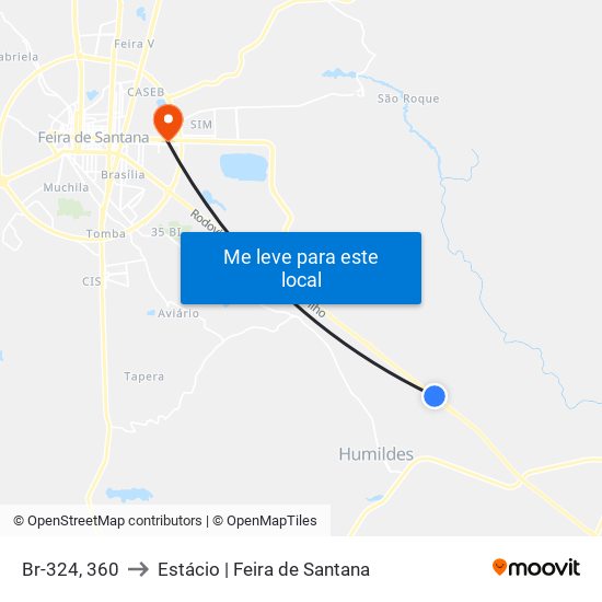 Br-324, 360 to Estácio | Feira de Santana map