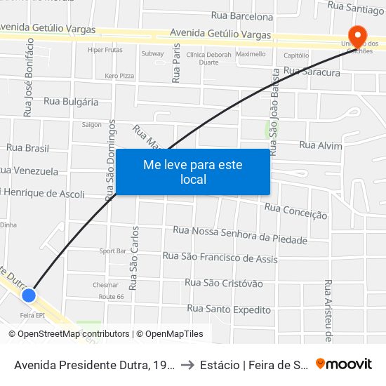 Avenida Presidente Dutra, 1962-2202 to Estácio | Feira de Santana map
