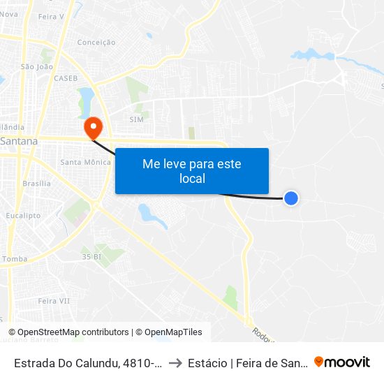 Estrada Do Calundu, 4810-5114 to Estácio | Feira de Santana map