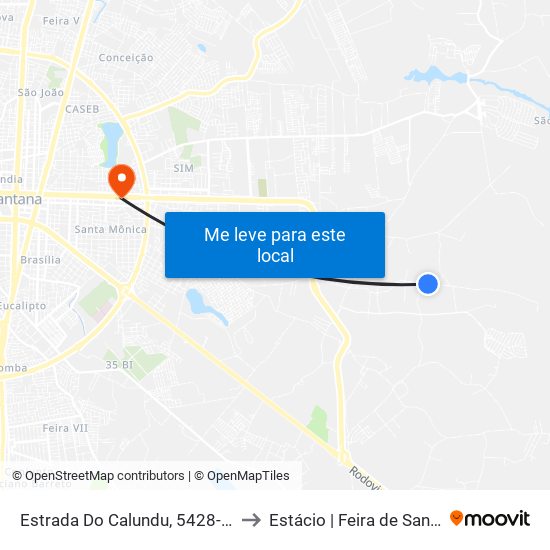 Estrada Do Calundu, 5428-5540 to Estácio | Feira de Santana map